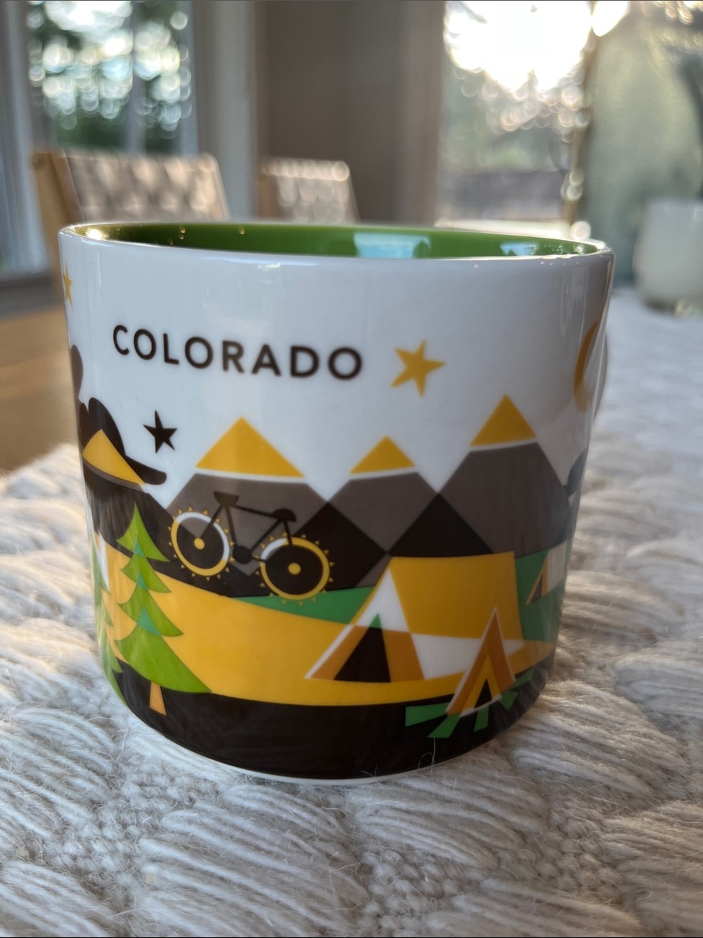 NWOT Starbucks Colorado Mug - Green, Yellow & Black